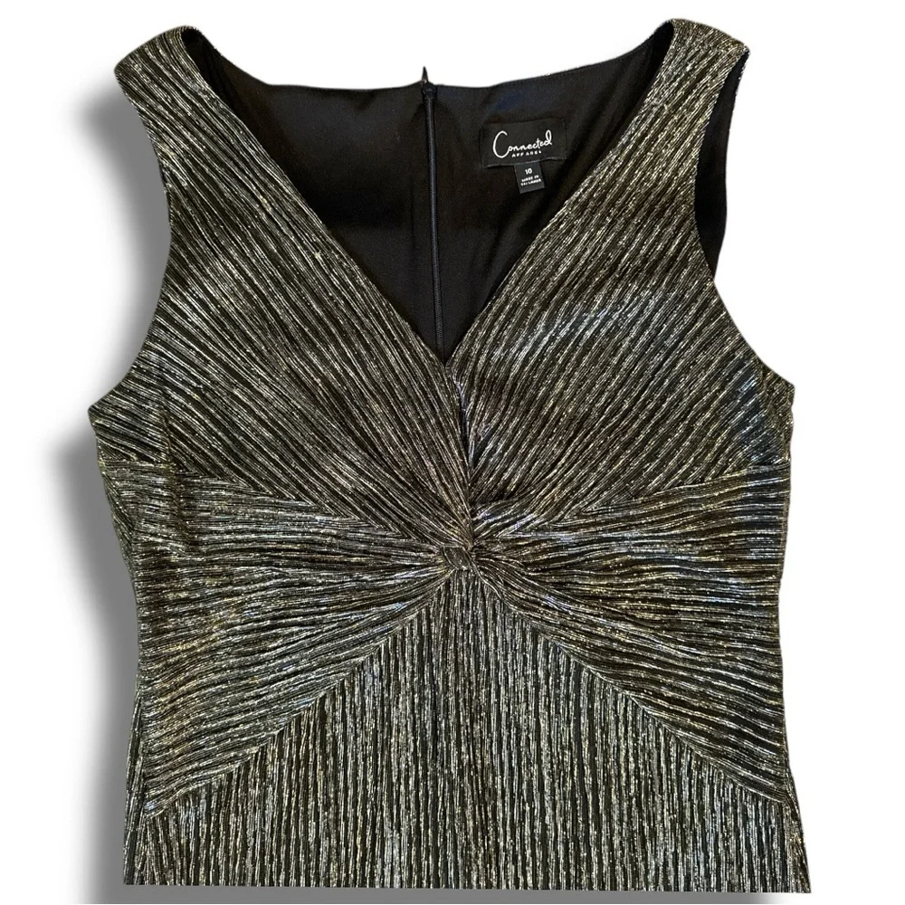 NWT Connected Apparel Sleeveless Metallic Maxi Dress - Picture 6 of 15